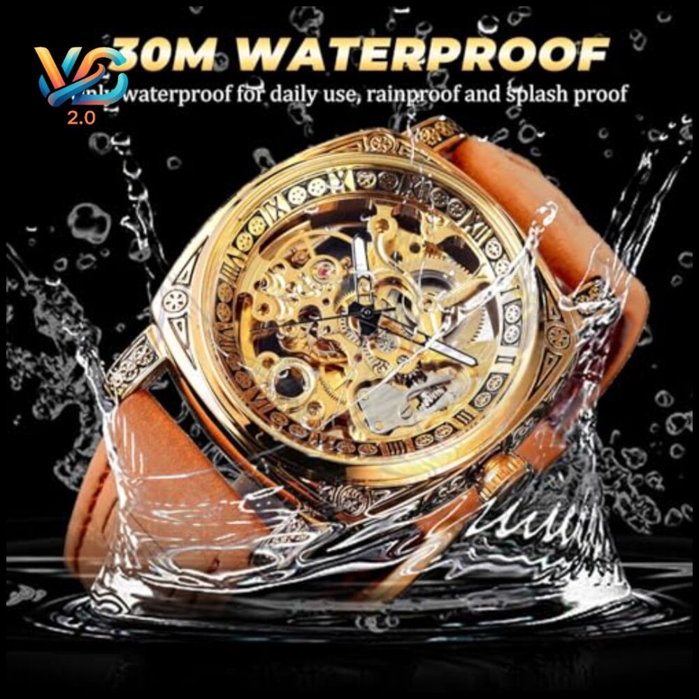 Square Skeleton Automatic Watch, Self-Winding Mec… - image 5